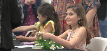 Student author signing book